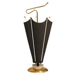 French Modernist Brass and Painted Umbrella Stand
