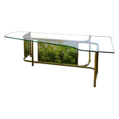 Midcentury Biomorphic Glass Top Coffee Table