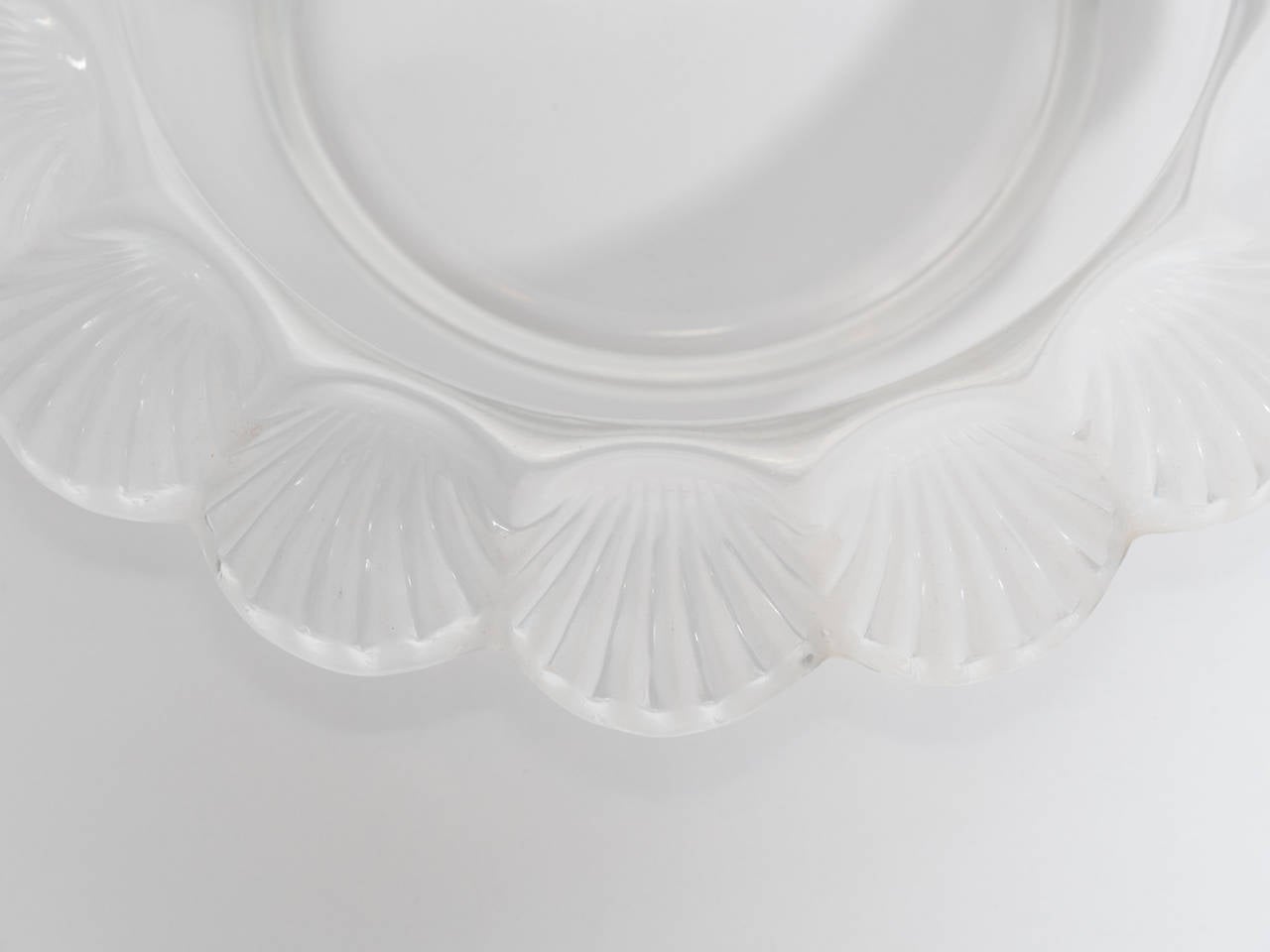 French Vintage Lalique Frosted Glass Shell Bowl or Dish