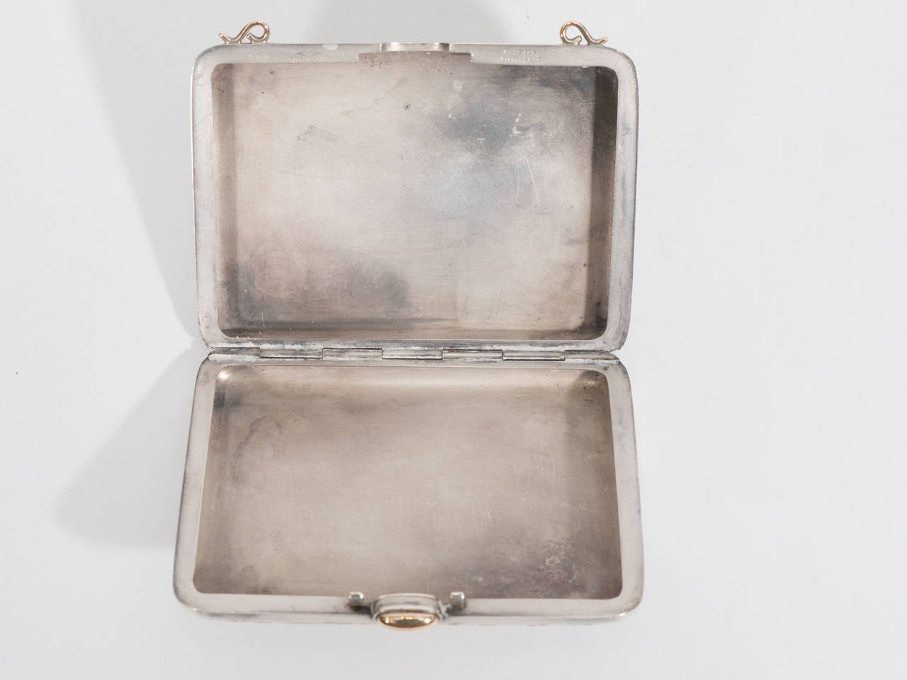 20th Century Art Nouveau Tiffany & Co. Sterling Silver Decorative Box with 14-Karat Clasp