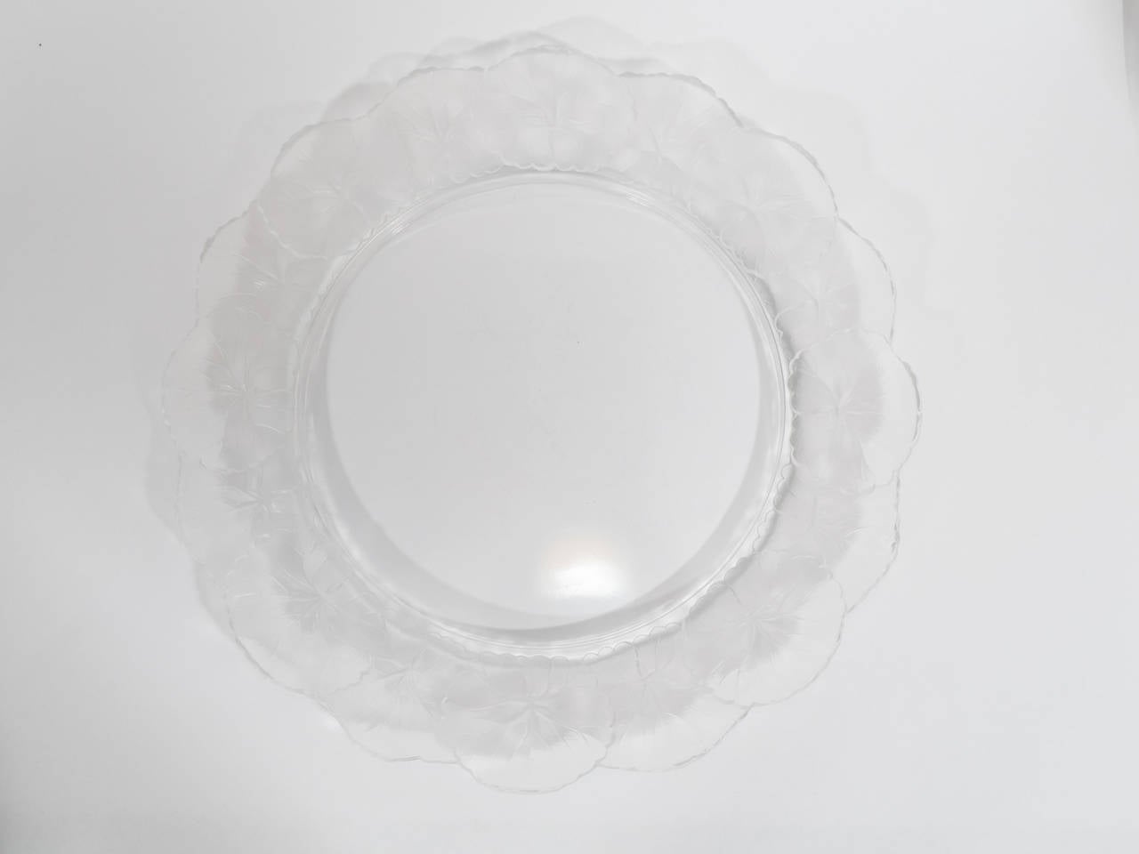 20th Century Lalique French Crystal Honfleur Bowl and Dish For Sale