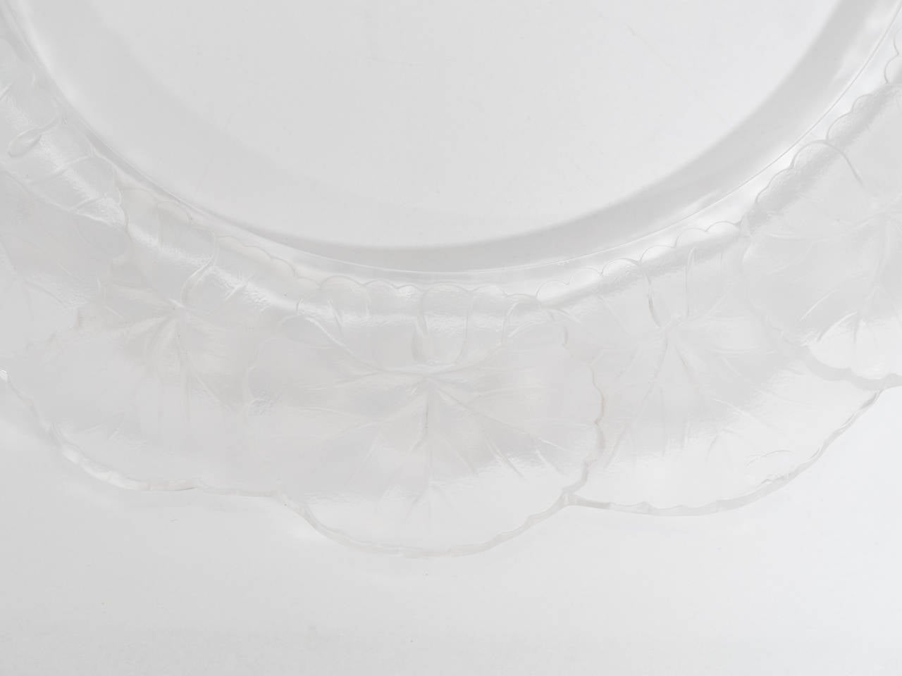 Glass Lalique French Crystal Honfleur Bowl and Dish