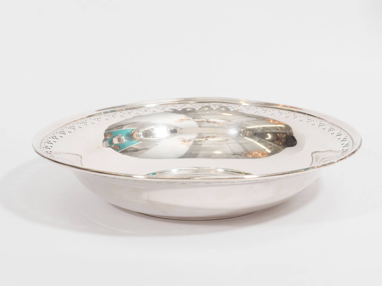 Antique Tiffany & Co. Sterling Silver Pierced Edge Bowl For Sale 1