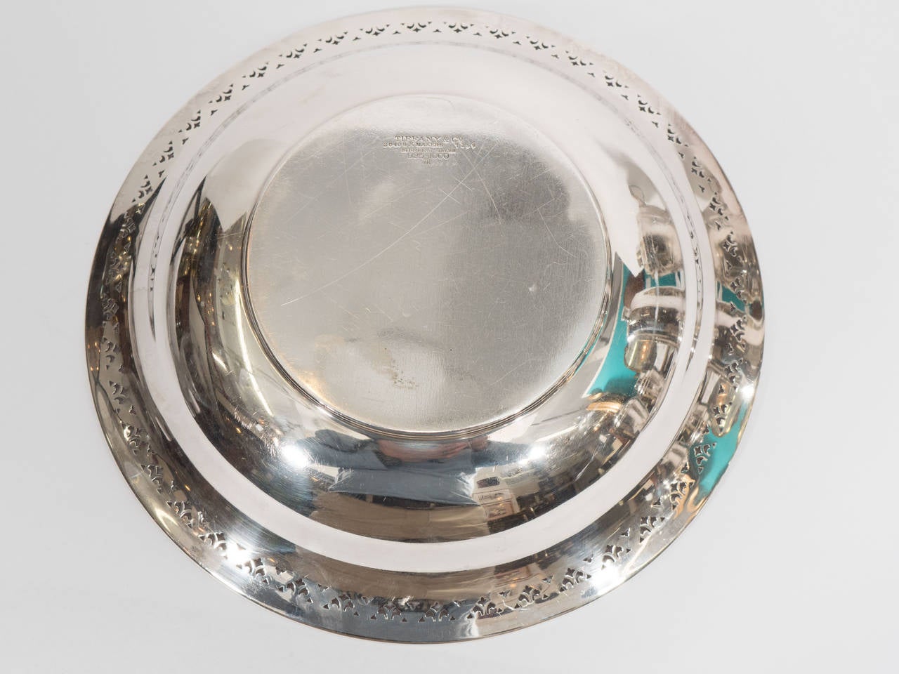 Antique Tiffany & Co. Sterling Silver Pierced Edge Bowl For Sale 2