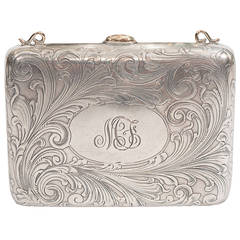 Antique Art Nouveau Tiffany & Co. Sterling Silver Decorative Box with 14-Karat Clasp