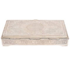 Retro Sterling Silver Persian Decorative Box or Tobacco Case