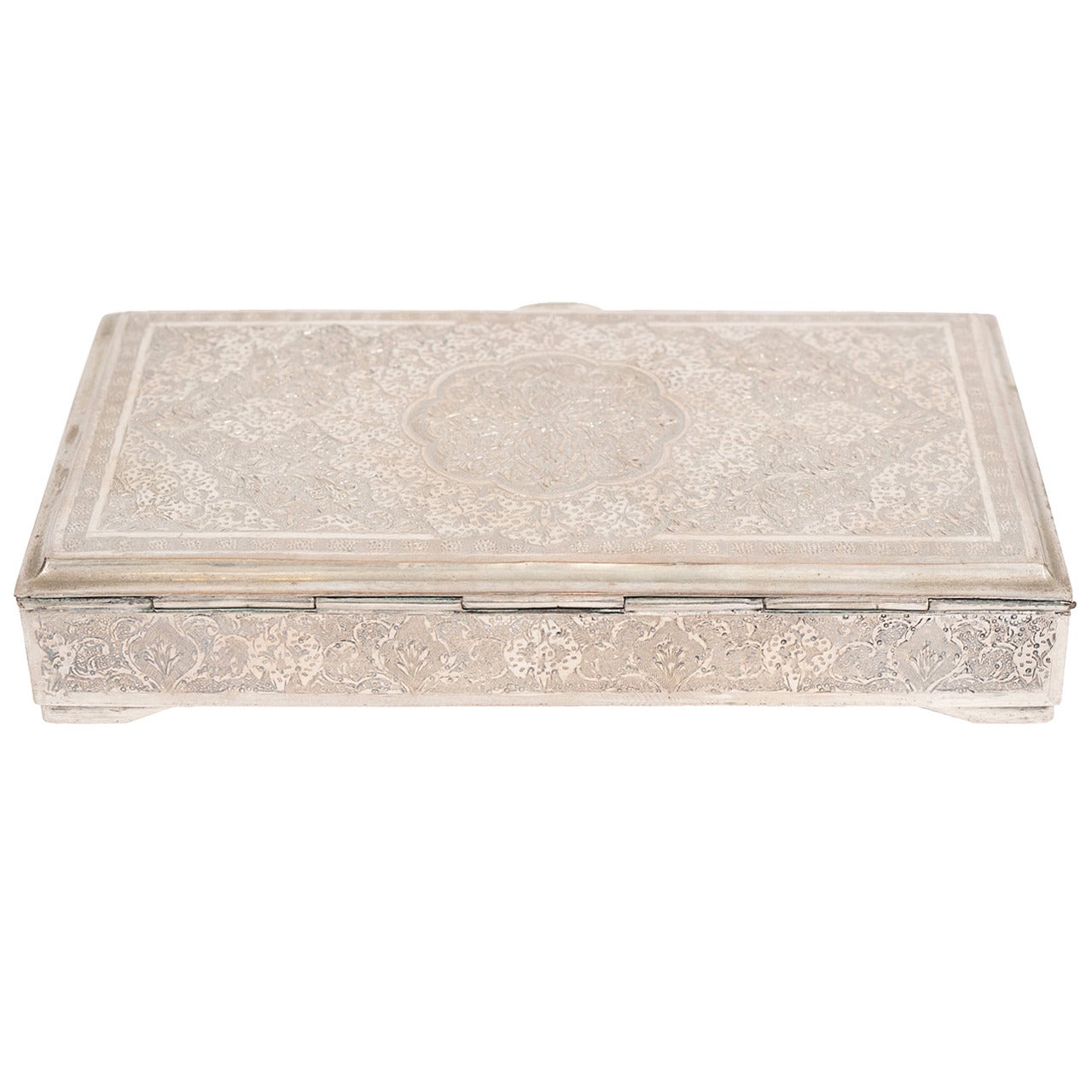 Sterling Silver Persian Decorative Box or Tobacco Case
