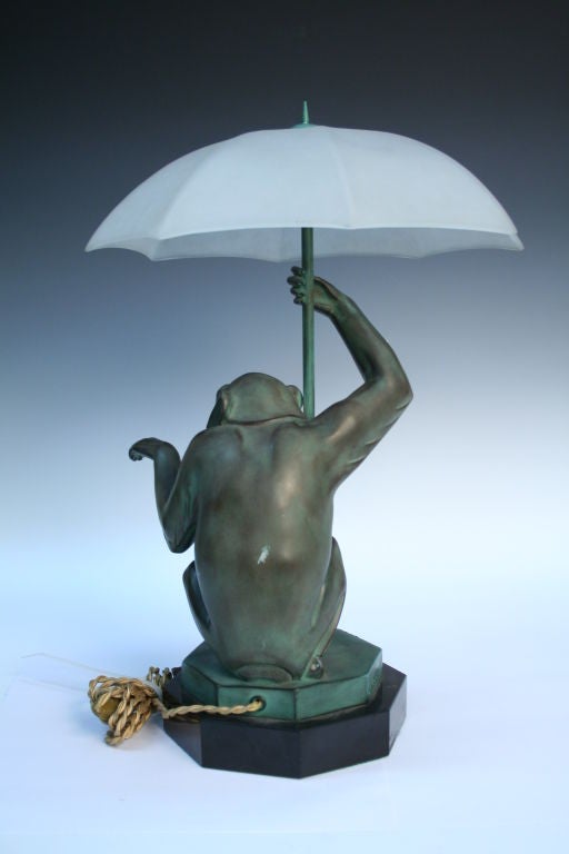 Bronze Lampe singe 