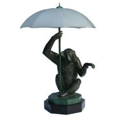 Vintage "Pluie" Monkey Lamp by Max Le Verrier