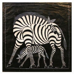 Tingatinga Zebra Painting