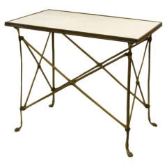 Vintage Brass Occasional Table with Granite Top