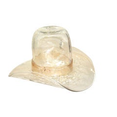 Blenko Vintage Art Glass Cowboy Hat with original Blenko label
