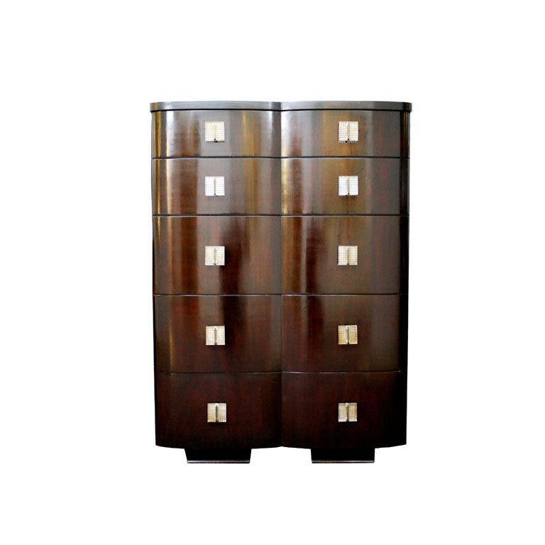 John Stuart Art Deco Mahogany Four Drawer Dresser