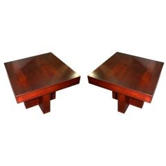 Pair of Mid-Century Side Tables Attributed to Milo Baughman