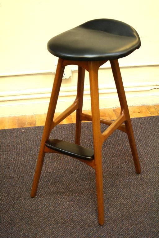 Pair of Mid Century Danish Modern Stools by Erik Buck