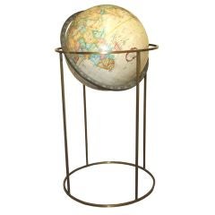 Mid-Century Paul McCobb Floor Globe on Brass Stand