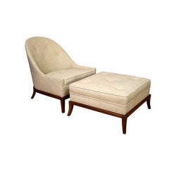 Mid Century Chair and Ottoman by Robsjohn-Gibbings for Widdicomb