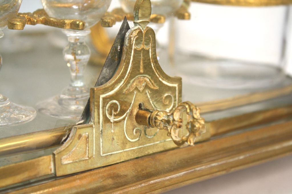 Antique 19th Century French Gilt Bronze, Brass & Glass Tantalus 5