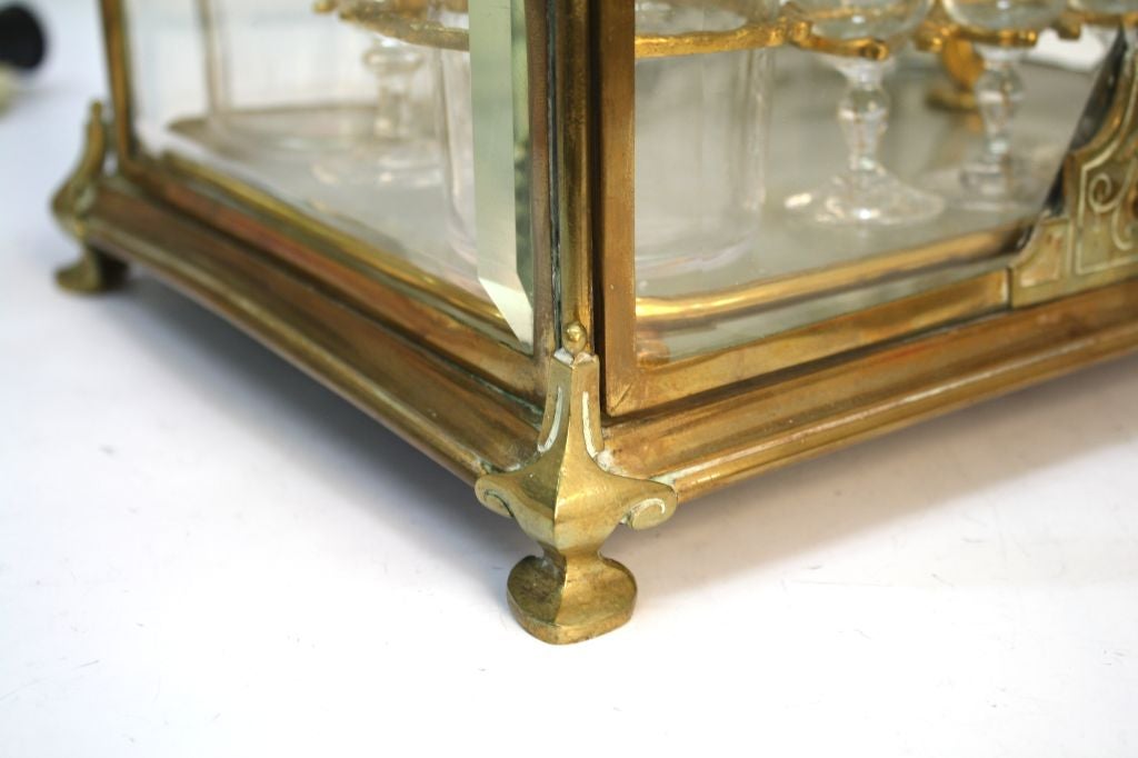 Antique 19th Century French Gilt Bronze, Brass & Glass Tantalus 6