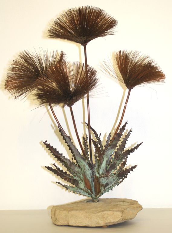 Metal Sculpture of Aloe Cactus in Bloom in manner of  H. Bertoia
