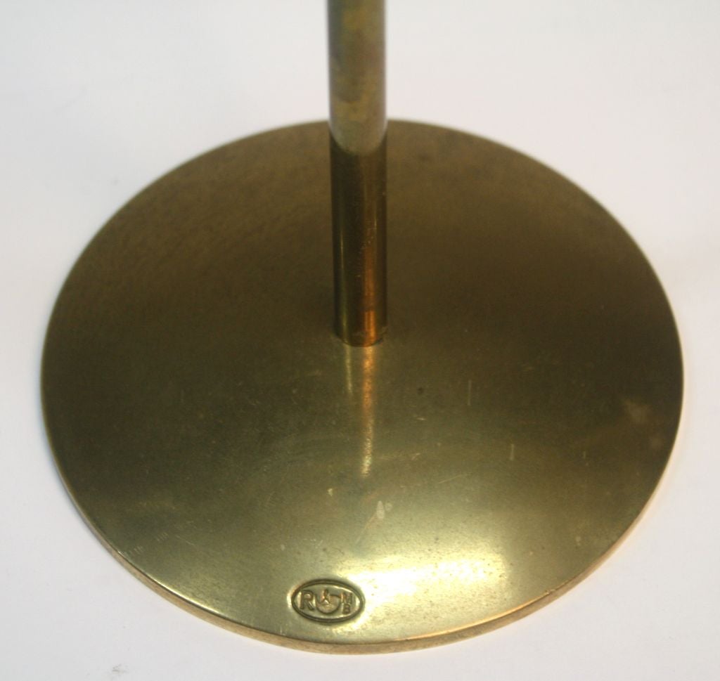 Mid Century Style Lotta Horn Candlesticks by Rejmyre Brass Mill In Good Condition In Astoria, NY
