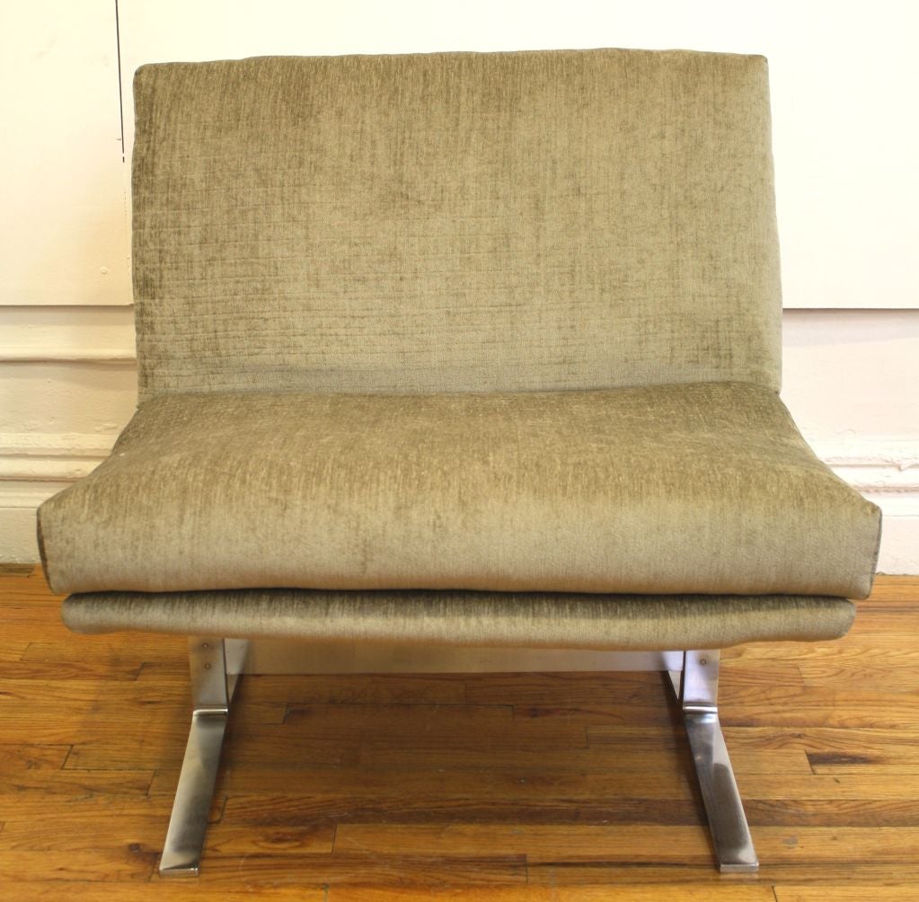 American Mid-Century Craft Associates Side Chair w/ Chrome Base
