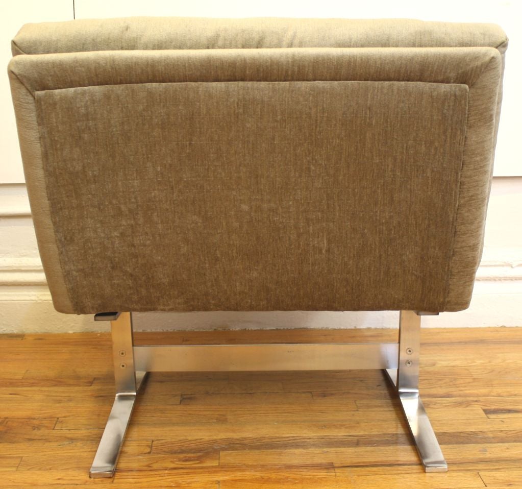 Textile Mid-Century Craft Associates Side Chair w/ Chrome Base