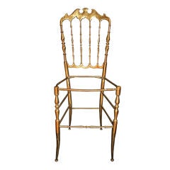 Vintage Mid Century Handmade Brass Chiavari Chair