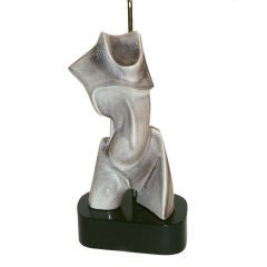 Cubist Sculptural 1940s Heifetz Ceramic Figure Lamp 2