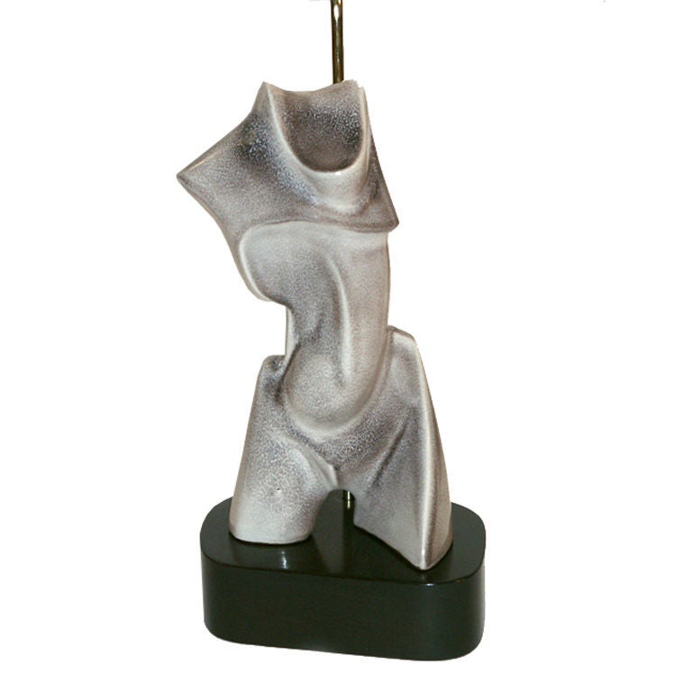 Cubist Sculptural 1940s Heifetz Ceramic Figure Lamp
