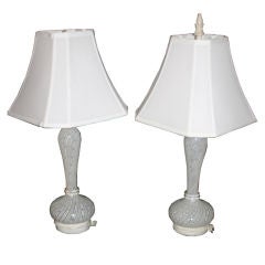 Pair of Mid Century Italian Art Glass Decorative Lamps