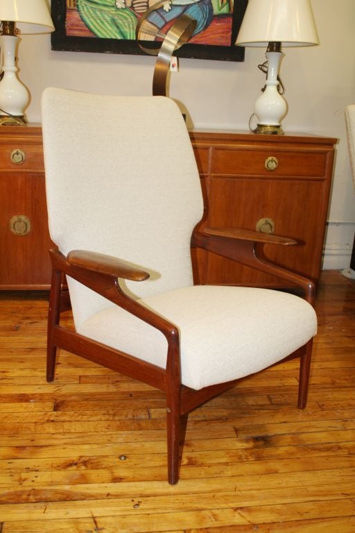 Mid-Century Danish Modern Teak Reclining Armchair