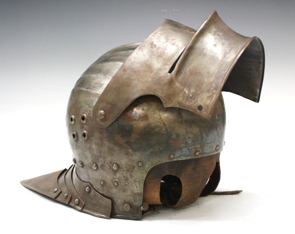 19th-20th Century Antique Italian Armor Steel Sallet Helmet 3