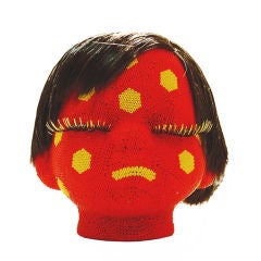 Chaquira Doll's Head Sculpture