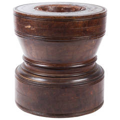 Vintage Solid Wood Rice Grinder from Southern India