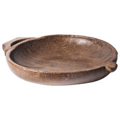 Antique Wood Bowl from the Philippines with Handle