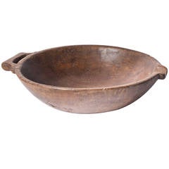 Antique Wood Bowl with Handle from the Philippines