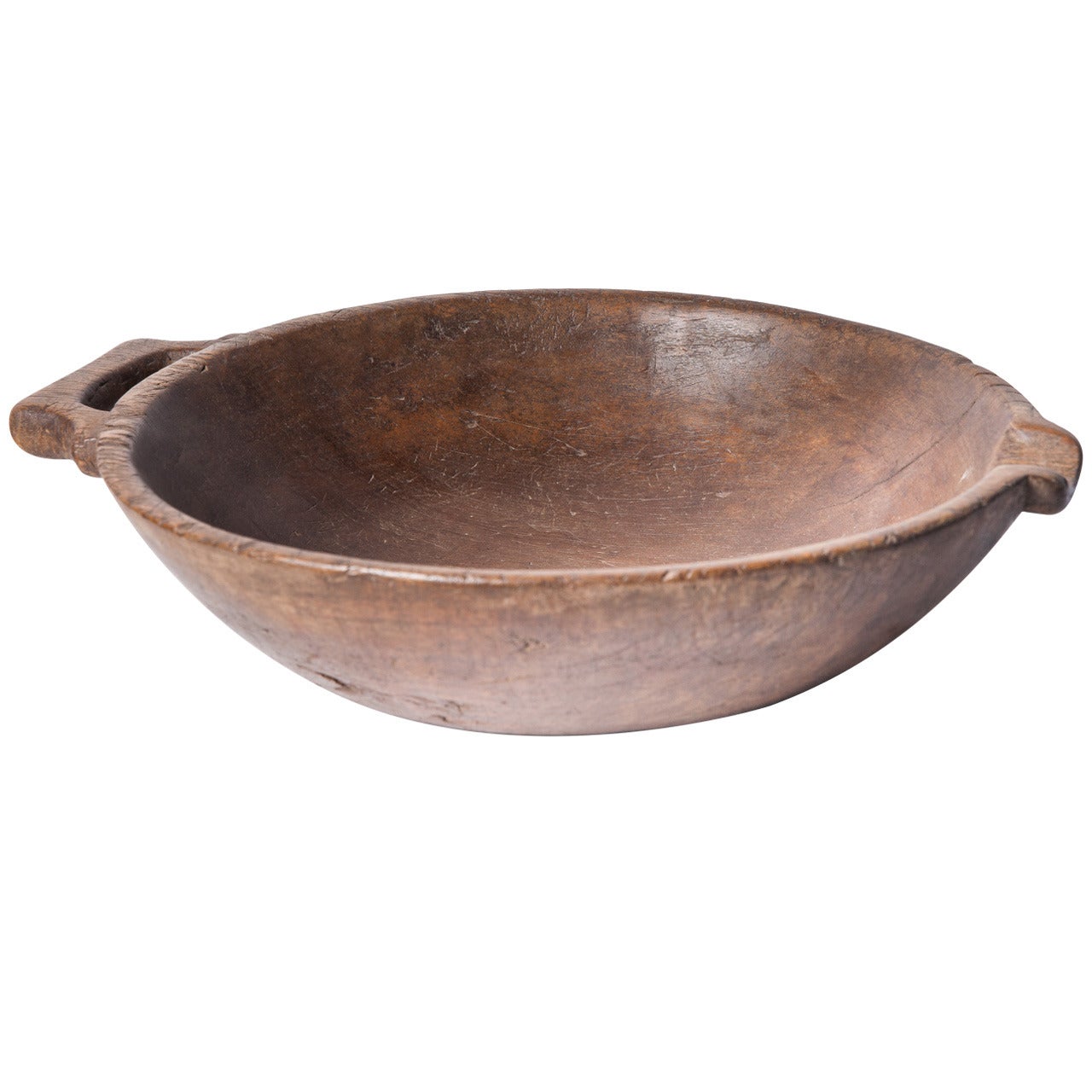 Wood Bowl with Handle from the Philippines For Sale
