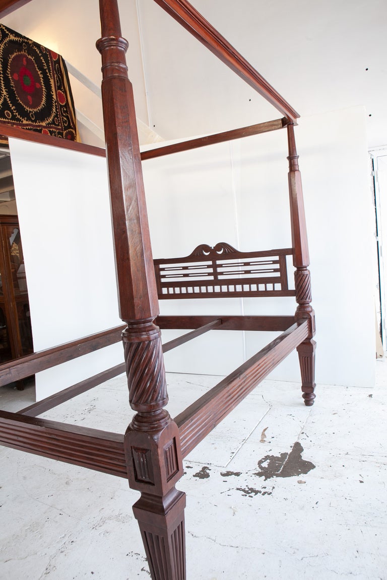 19th Century Anglo-Indian Mahogany Four-Poster Bed