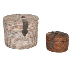 Vintage Rattan Baskets from S. India