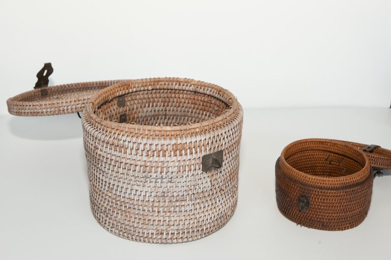 Indian Vintage Rattan Baskets from S. India