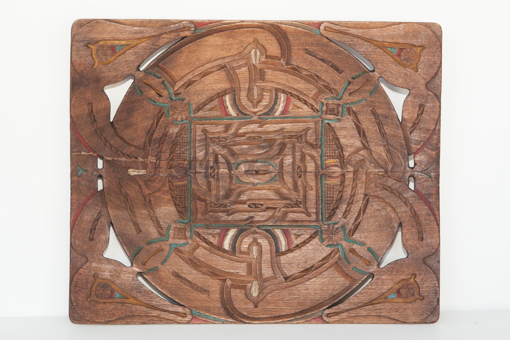 Carved and Painted Tray from Suriname