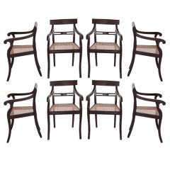 Anglo-Indian Rosewood Armchairs Set of 8