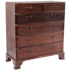 Anglo-Indian Rosewood Campaign Chest of Drawers