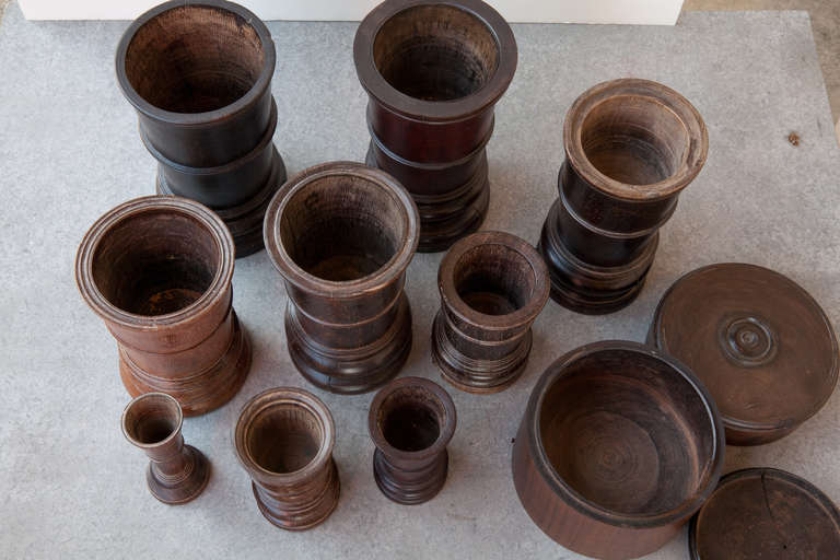 Artist's Turned Wood Brush Pots from Vietnam/China In Excellent Condition In Richmond, CA