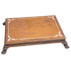 Anglo-Indian Ivory Inlay Foot Stool or Low Table