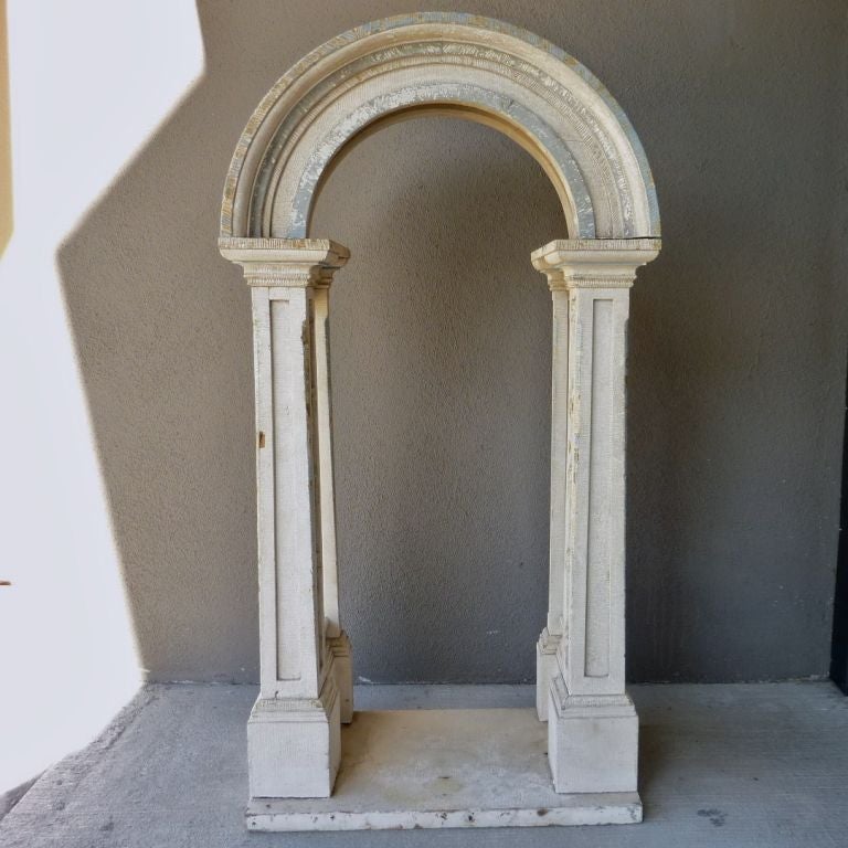 Architectural model of an arch with painted surface. Paint has nice crackle patina