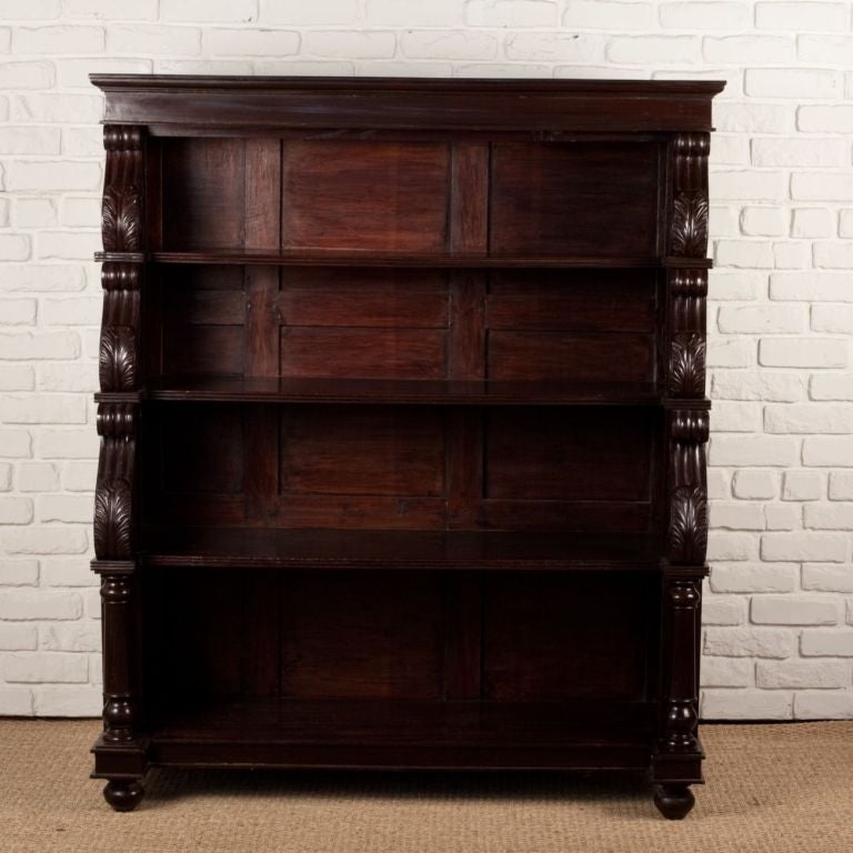 Anglo-Indian Regency Style Marble Top Bookcase in Rosewood