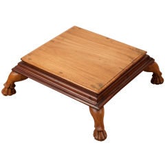 Anglo-Indian Mixed Wood Footstool with Carved Feet