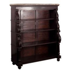 Anglo-Indian Regency Style Marble Top Bookcase in Rosewood